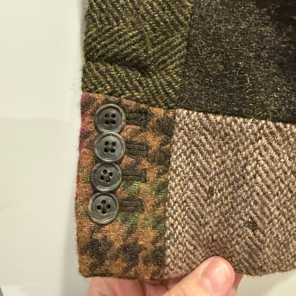 Dark Academia Daniel Cremieux M Patchwork Wool Tweed Blazer Sport Coat - Picture 10 of 11